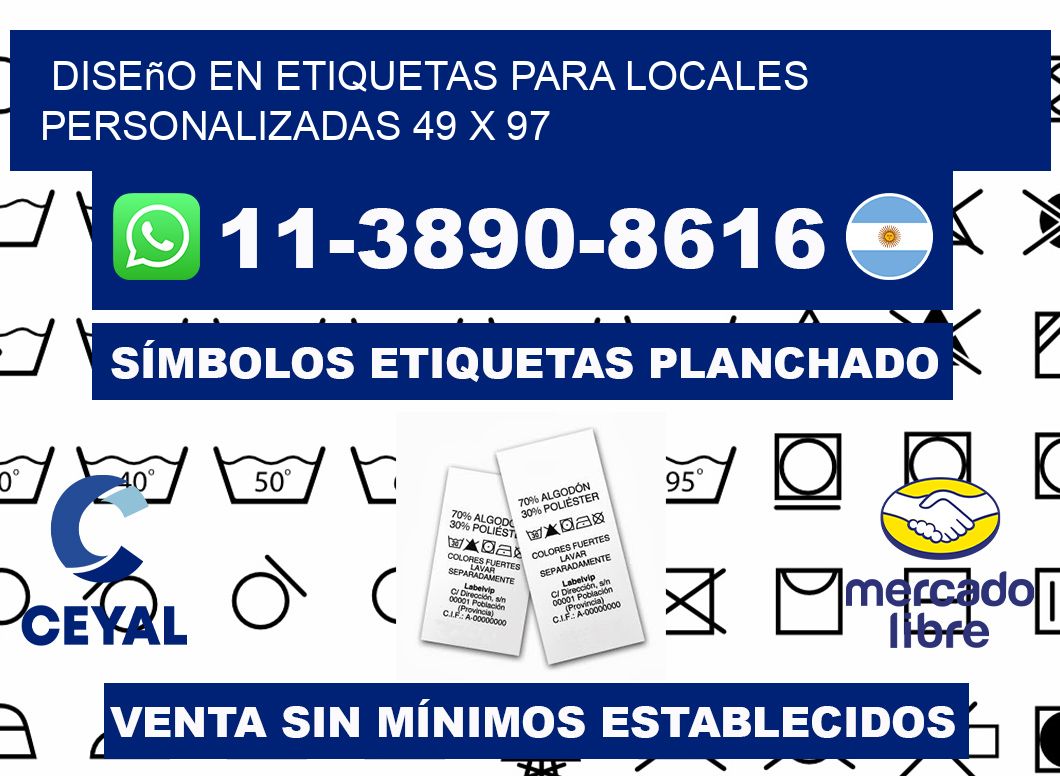 diseño en etiquetas para locales personalizadas 49 x 97