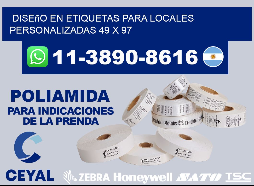 diseño en etiquetas para locales personalizadas 49 x 97
