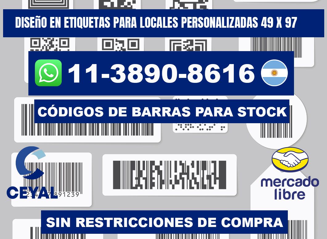 diseño en etiquetas para locales personalizadas 49 x 97