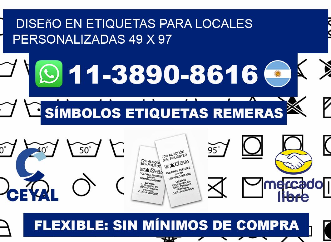 diseño en etiquetas para locales personalizadas 49 x 97