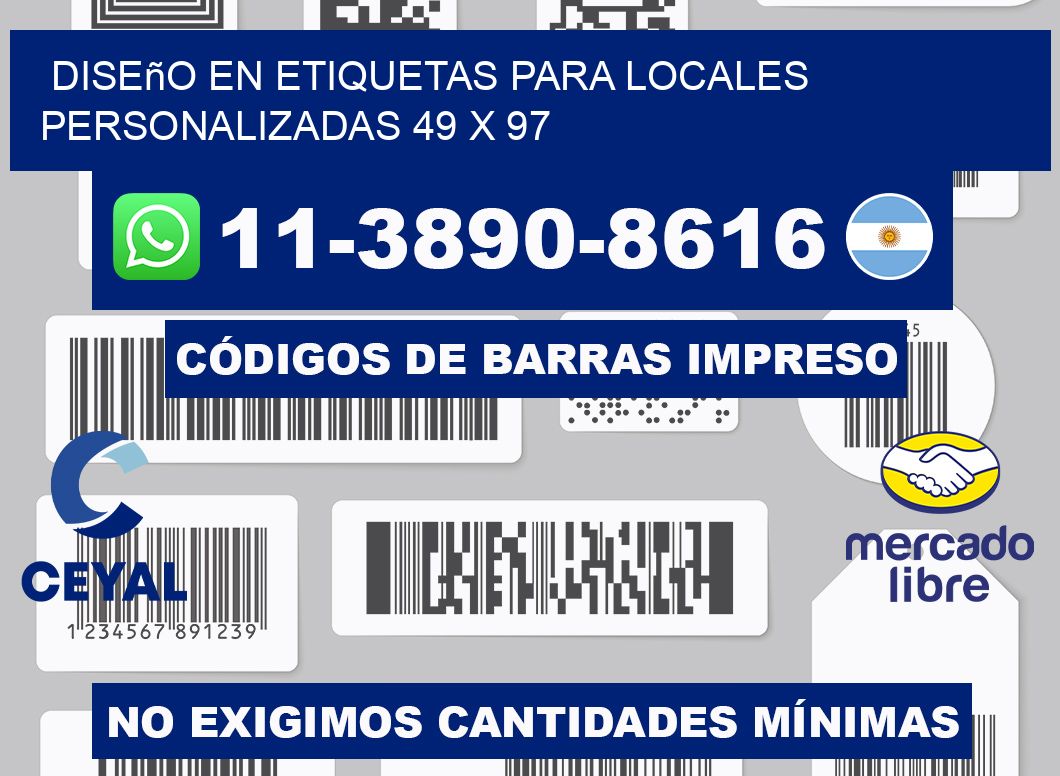 diseño en etiquetas para locales personalizadas 49 x 97