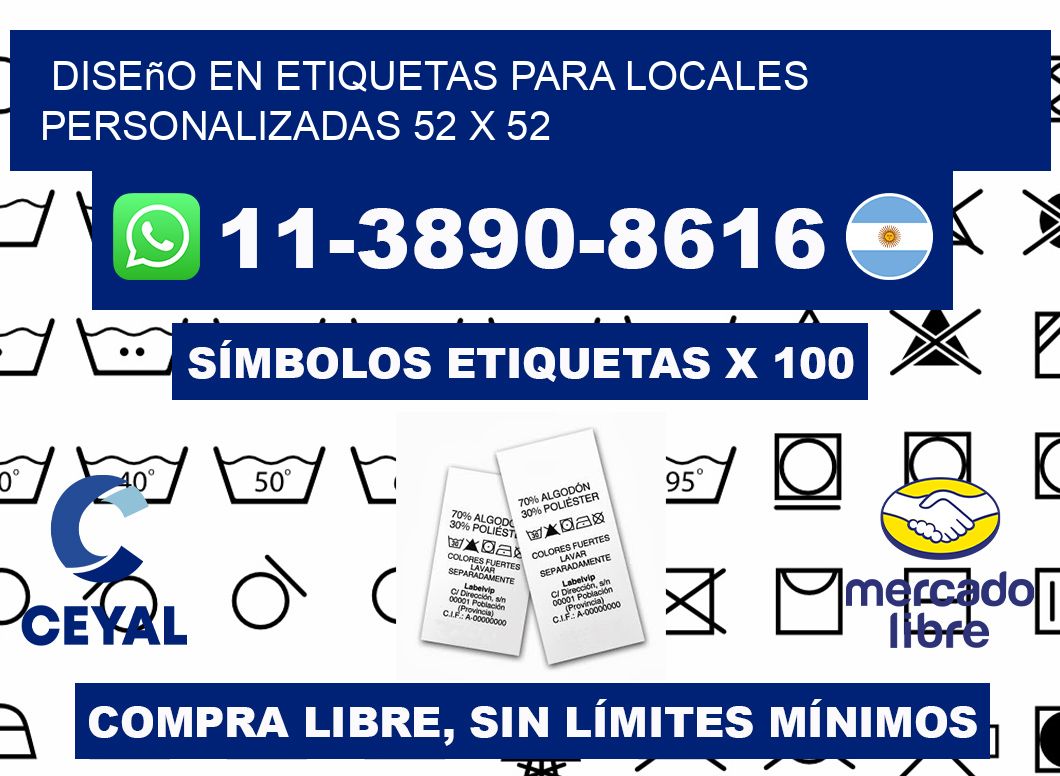 diseño en etiquetas para locales personalizadas 52 x 52