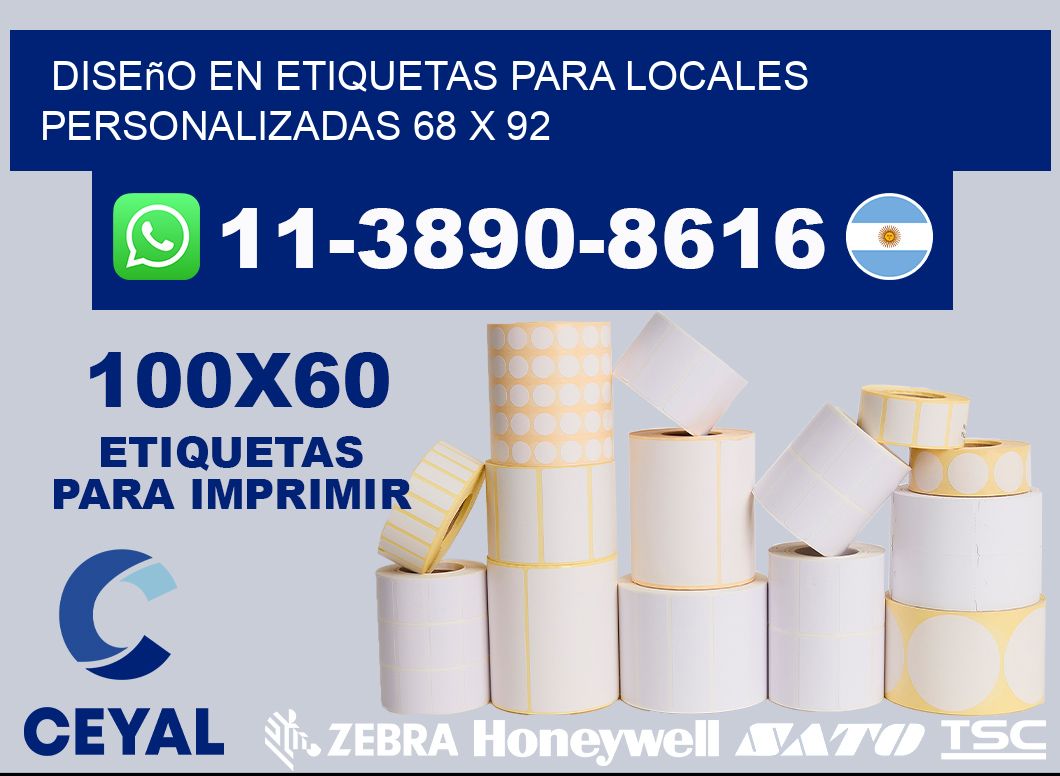 diseño en etiquetas para locales personalizadas 68 x 92