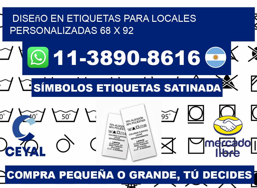 diseño en etiquetas para locales personalizadas 68 x 92