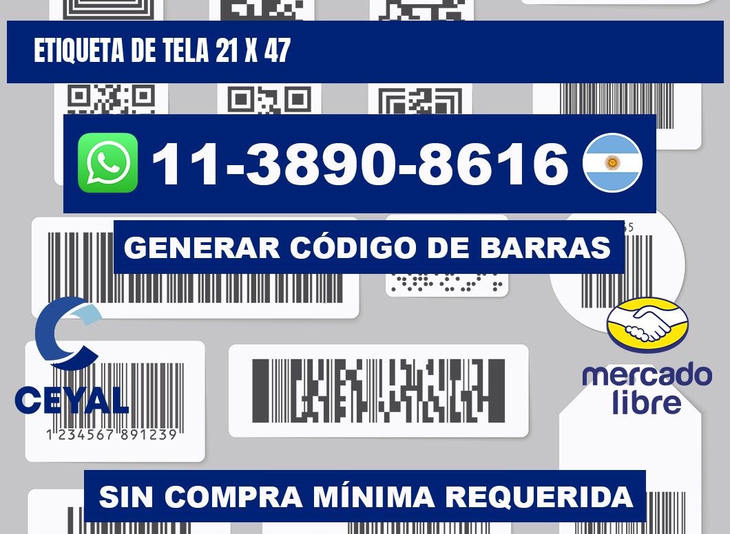 etiqueta de tela 21 x 47