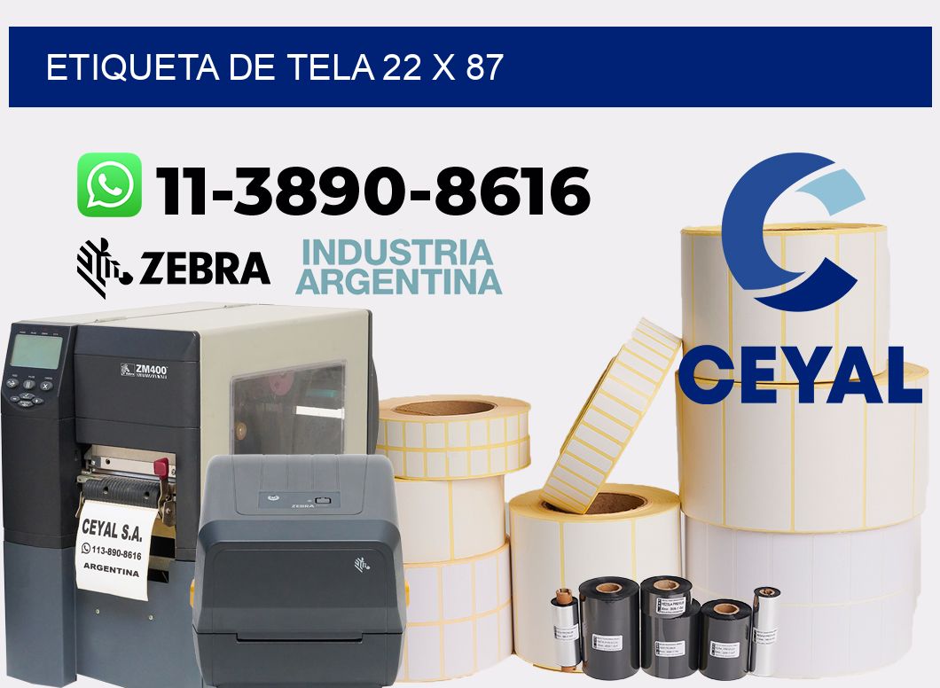 etiqueta de tela 22 x 87