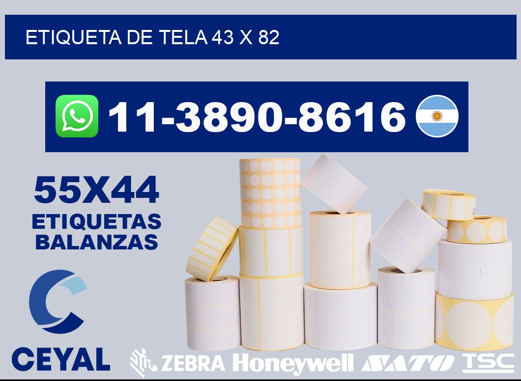 etiqueta de tela 43 x 82