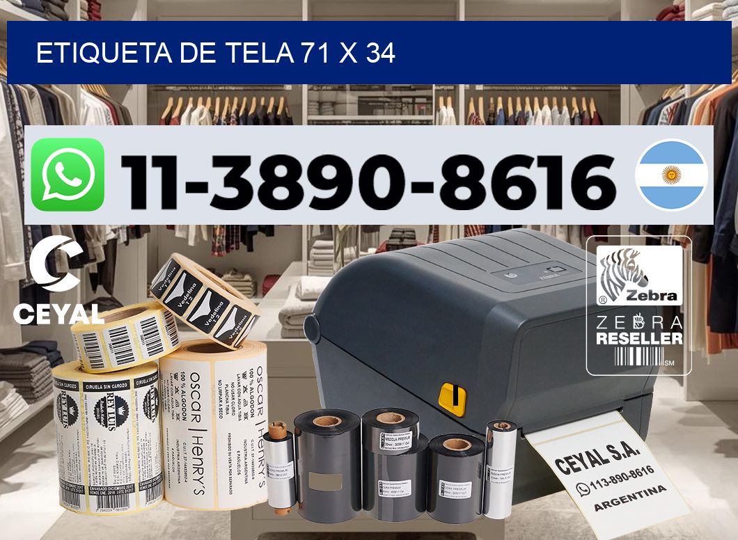 etiqueta de tela 71 x 34