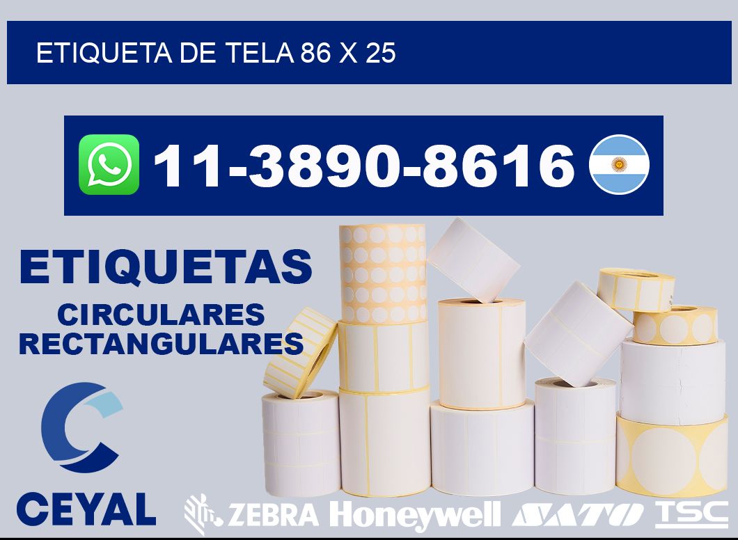 etiqueta de tela 86 x 25