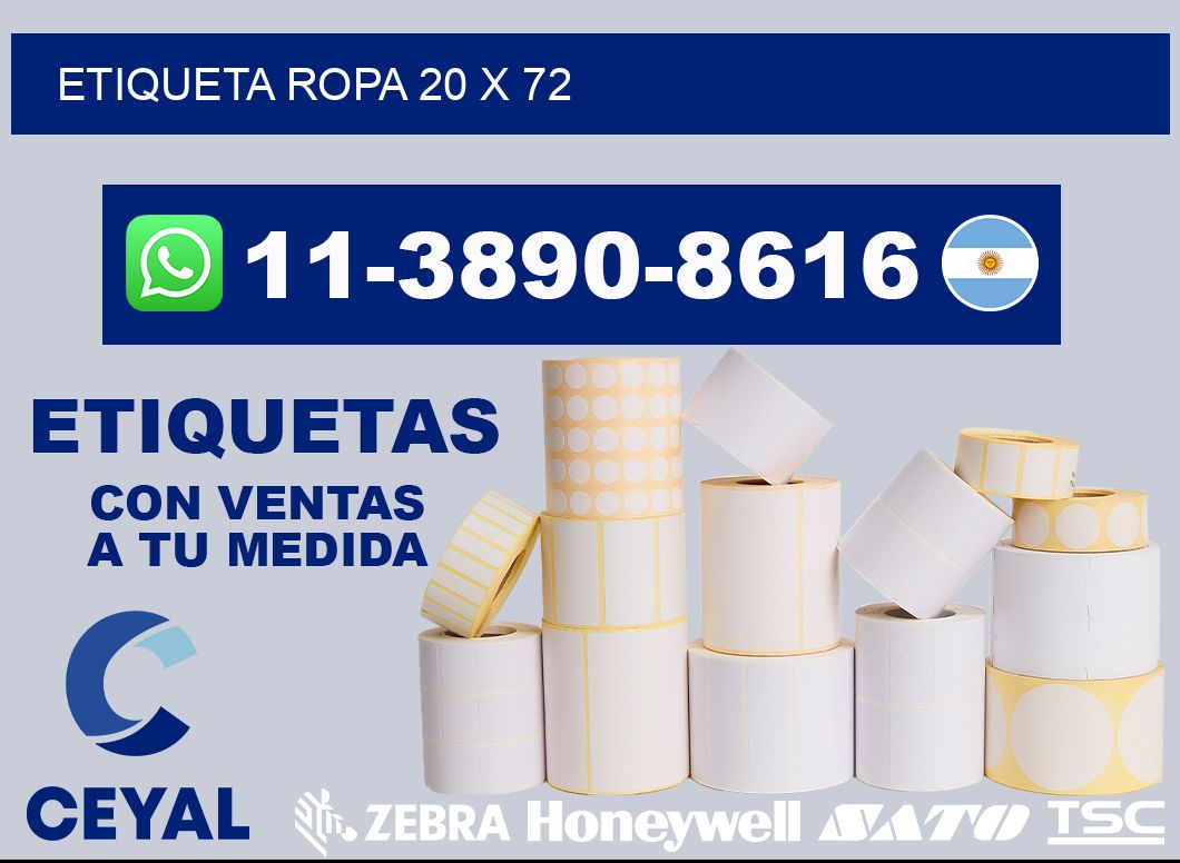 etiqueta ropa 20 x 72