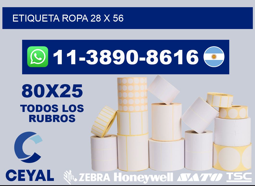 etiqueta ropa 28 x 56