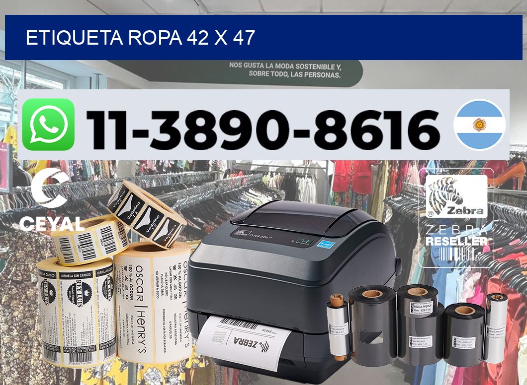 etiqueta ropa 42 x 47
