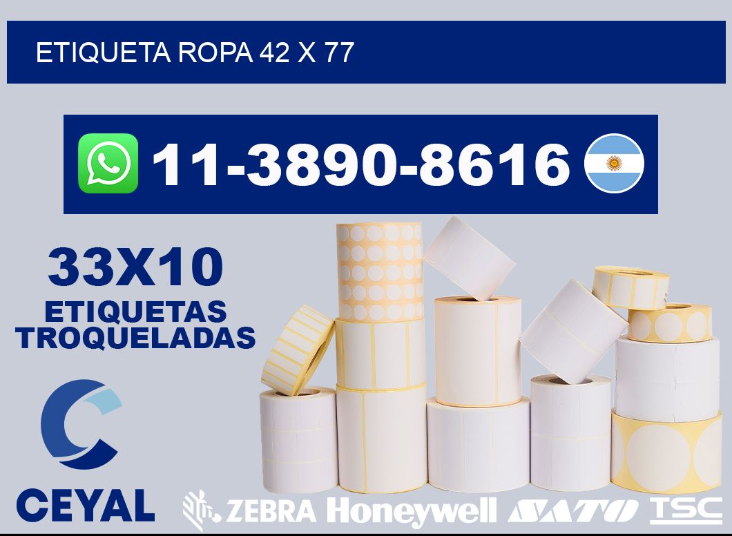 etiqueta ropa 42 x 77