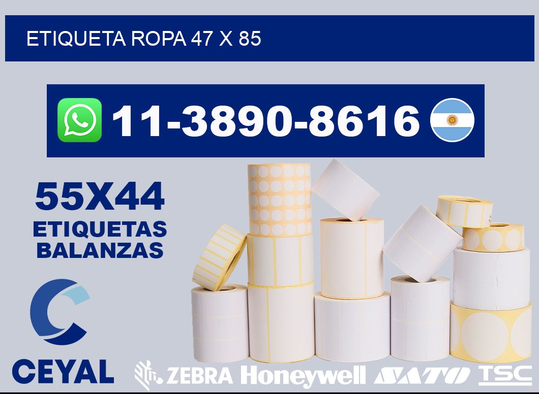 etiqueta ropa 47 x 85