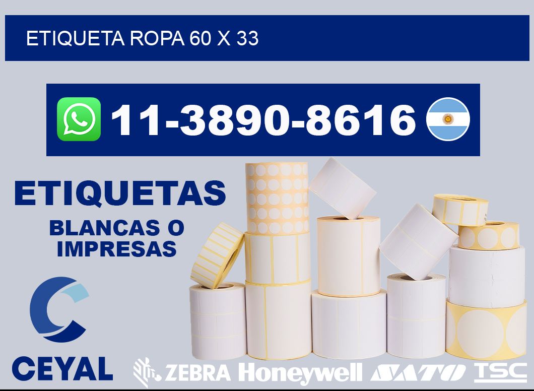 etiqueta ropa 60 x 33