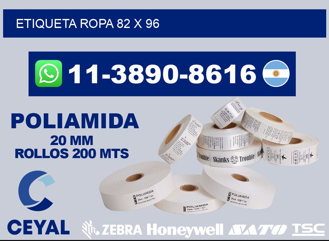 etiqueta ropa 82 x 96