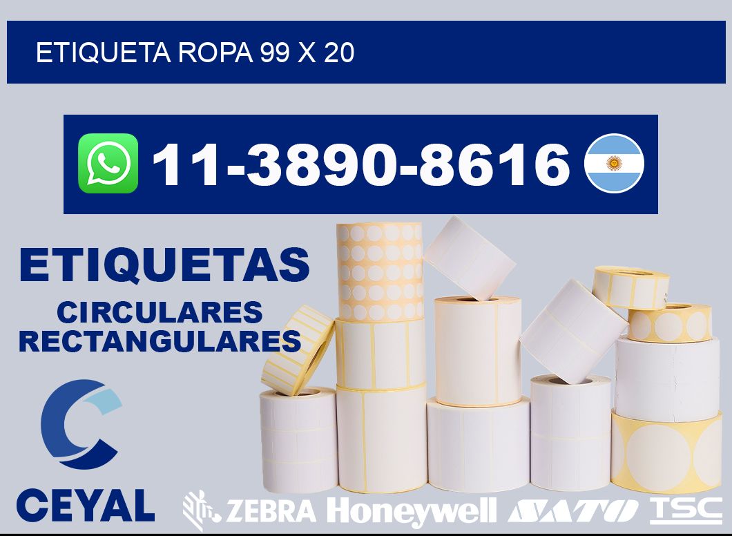 etiqueta ropa 99 x 20