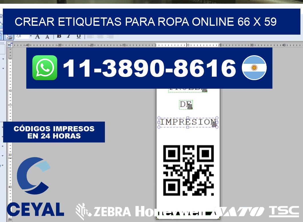 Crear etiquetas para ropa online 66 x 59