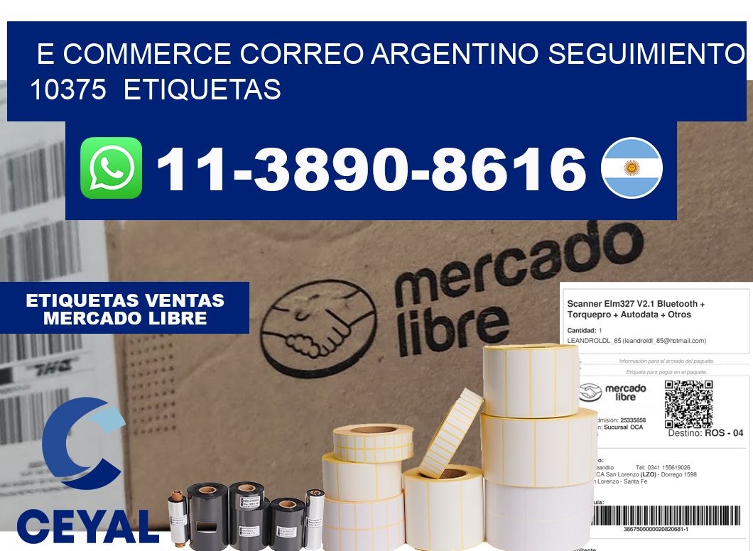 E commerce correo argentino Seguimiento 10375  etiquetas