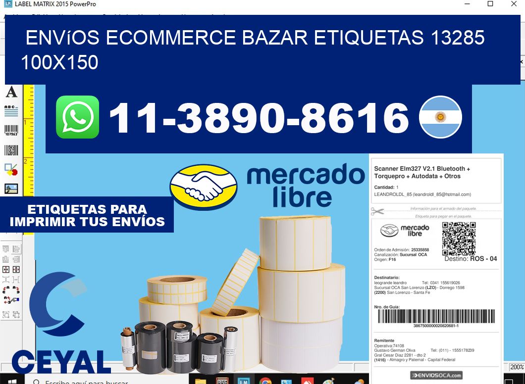 Envíos Ecommerce bazar etiquetas 13285 100x150