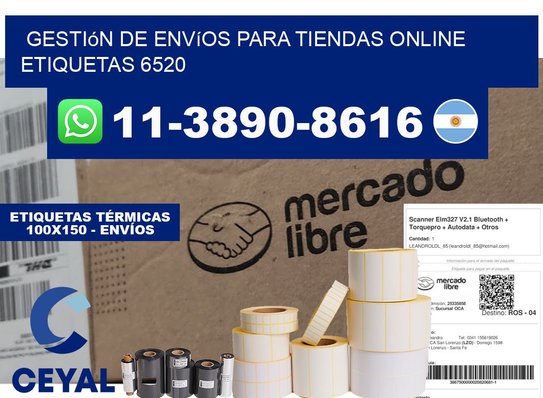 Gestión de envíos para tiendas online etiquetas 6520
