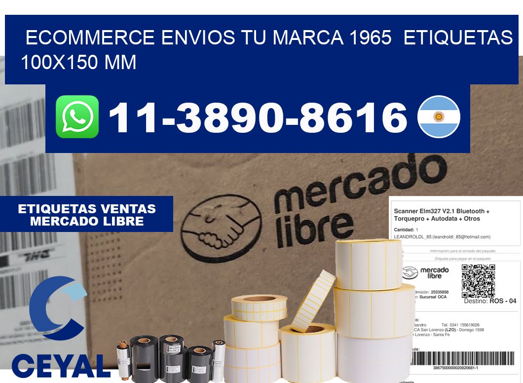 ecommerce envios tu marca 1965  etiquetas 100x150 mm