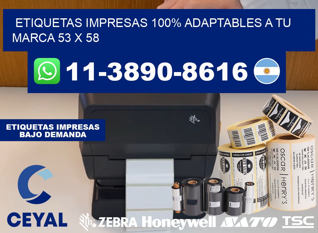 etiquetas impresas 100% adaptables a tu marca 53 x 58