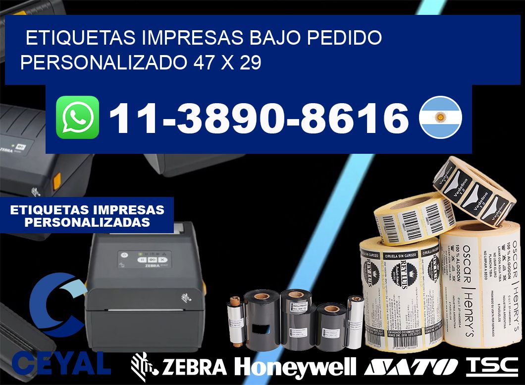 etiquetas impresas bajo pedido personalizado 47 x 29