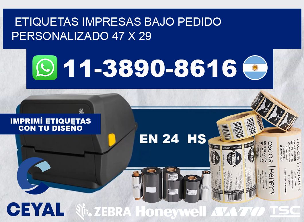 etiquetas impresas bajo pedido personalizado 47 x 29