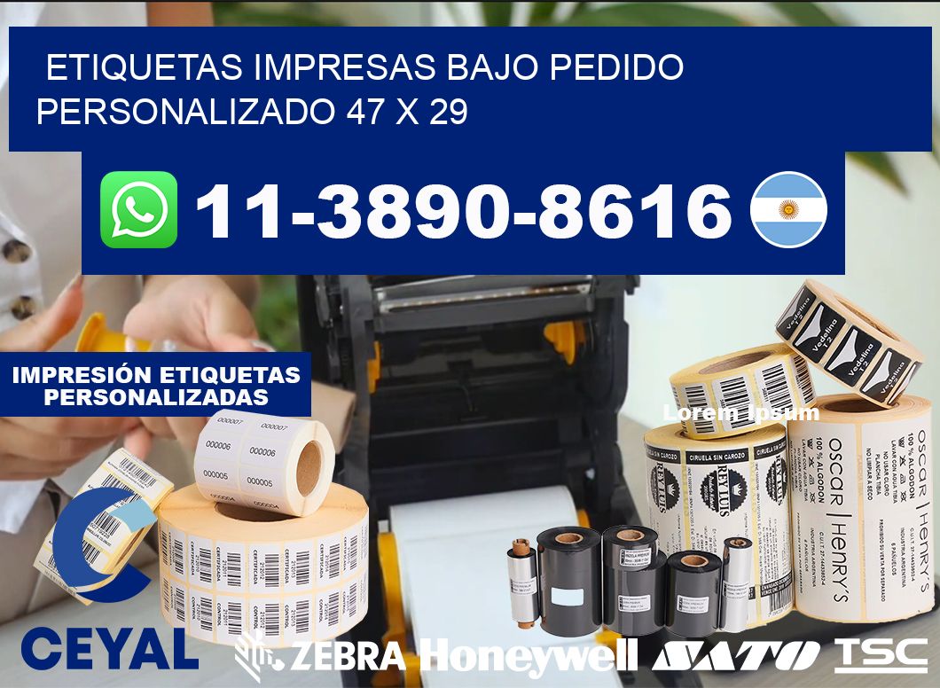 etiquetas impresas bajo pedido personalizado 47 x 29