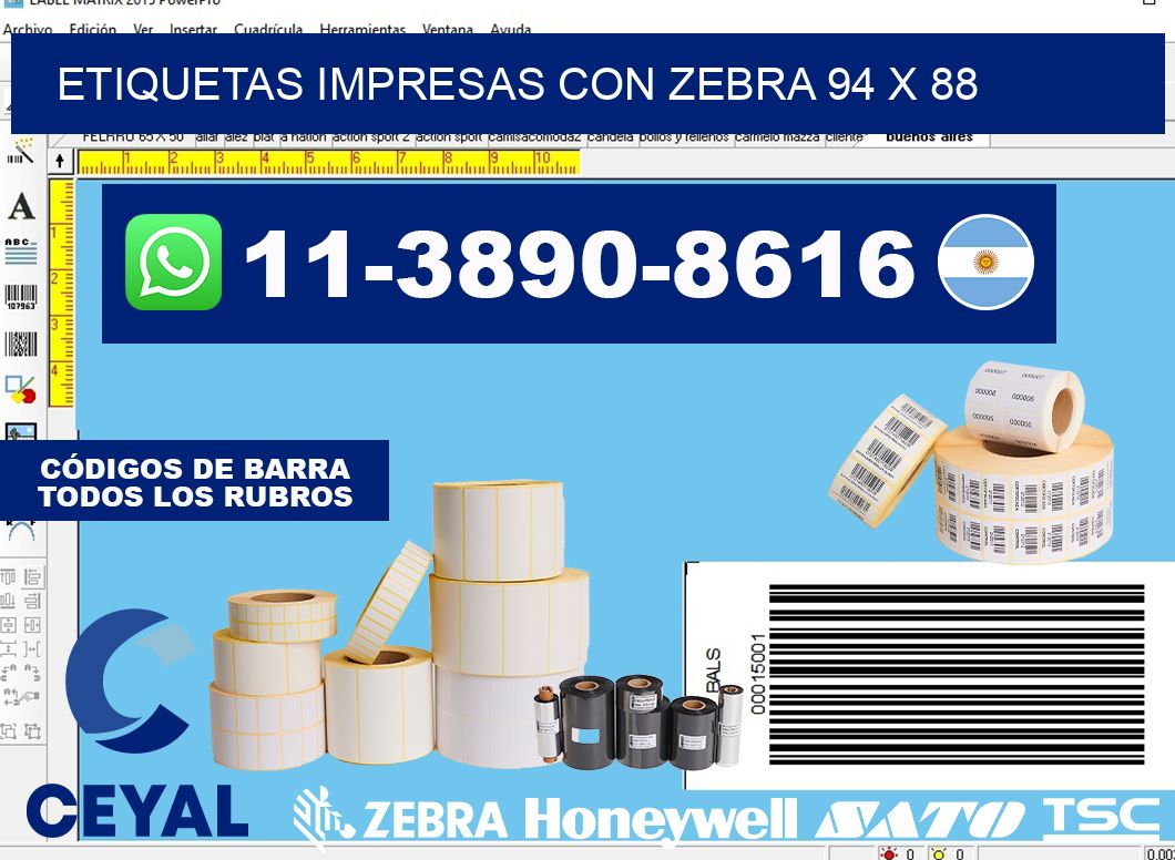etiquetas impresas con zebra 94 x 88