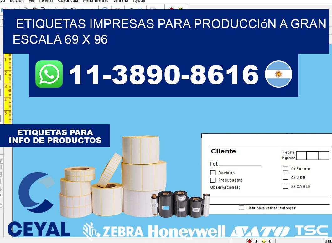 etiquetas impresas para producción a gran escala 69 x 96
