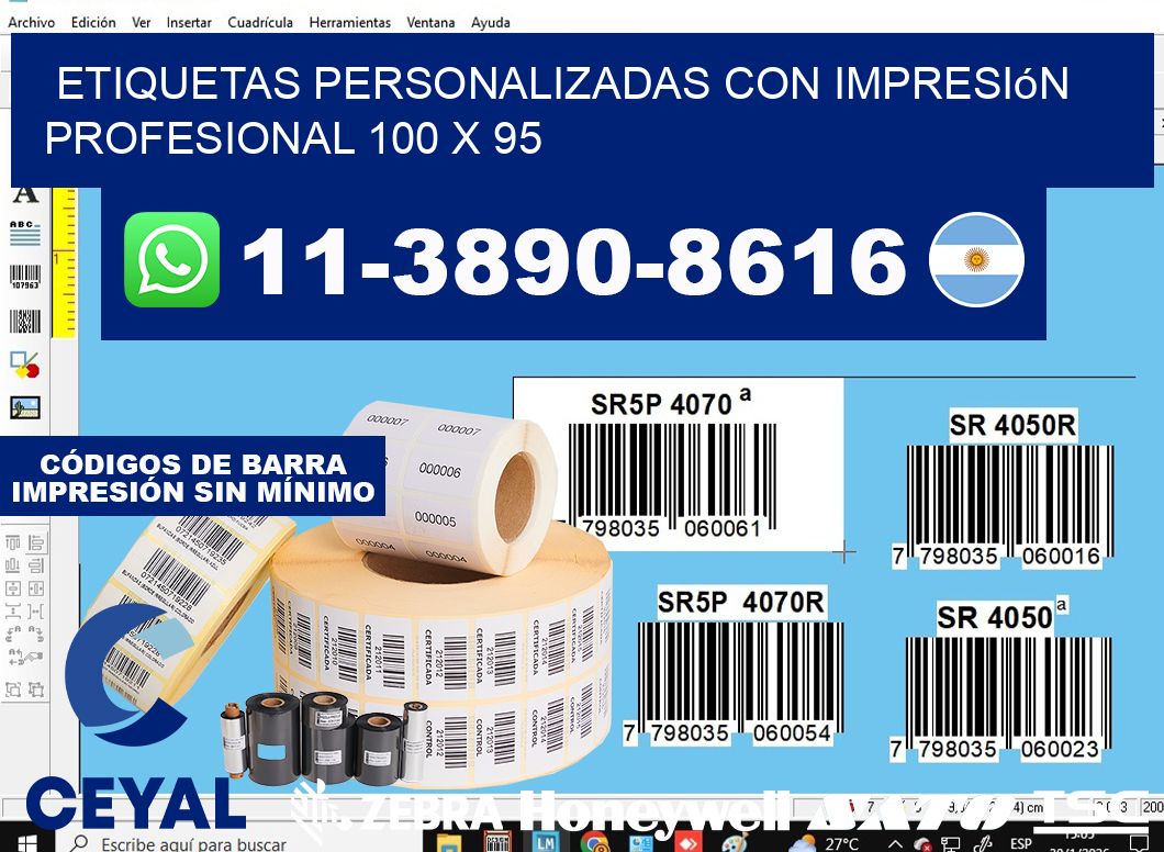 etiquetas personalizadas con impresión profesional 100 x 95