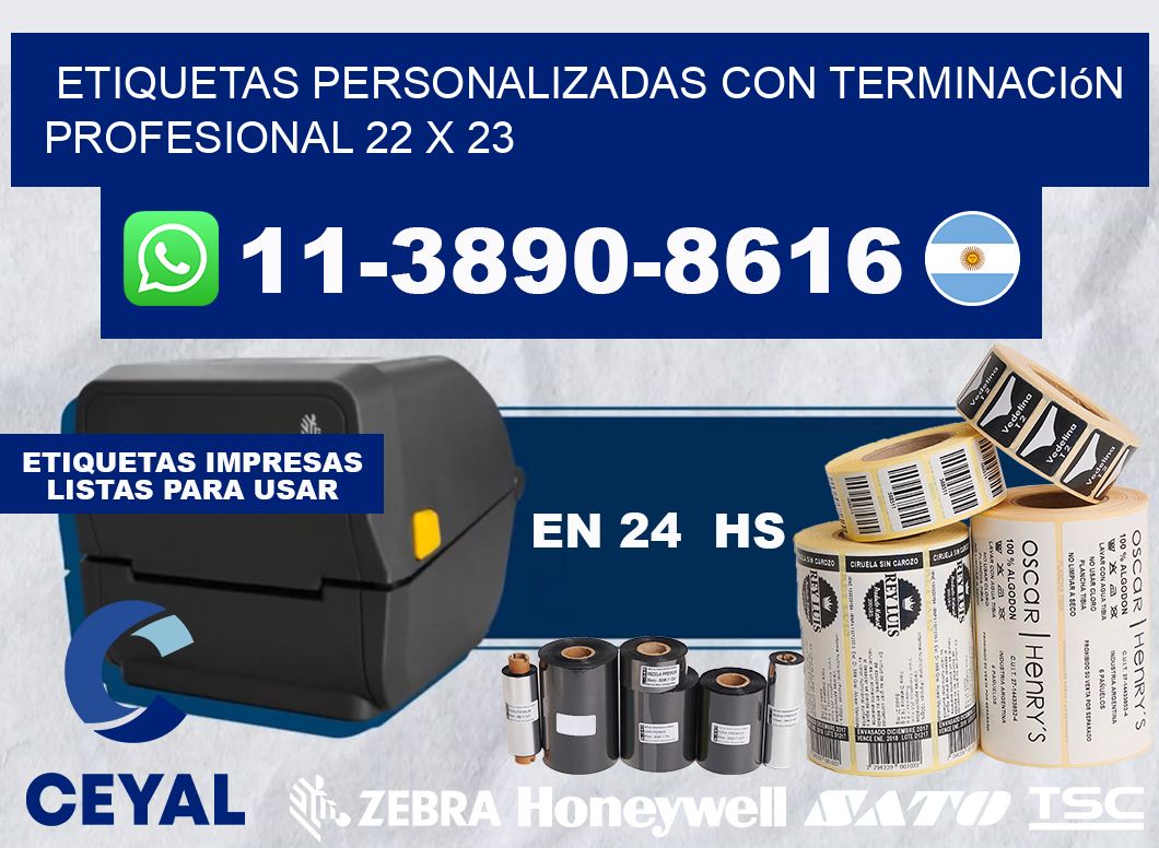 etiquetas personalizadas con terminación profesional 22 x 23