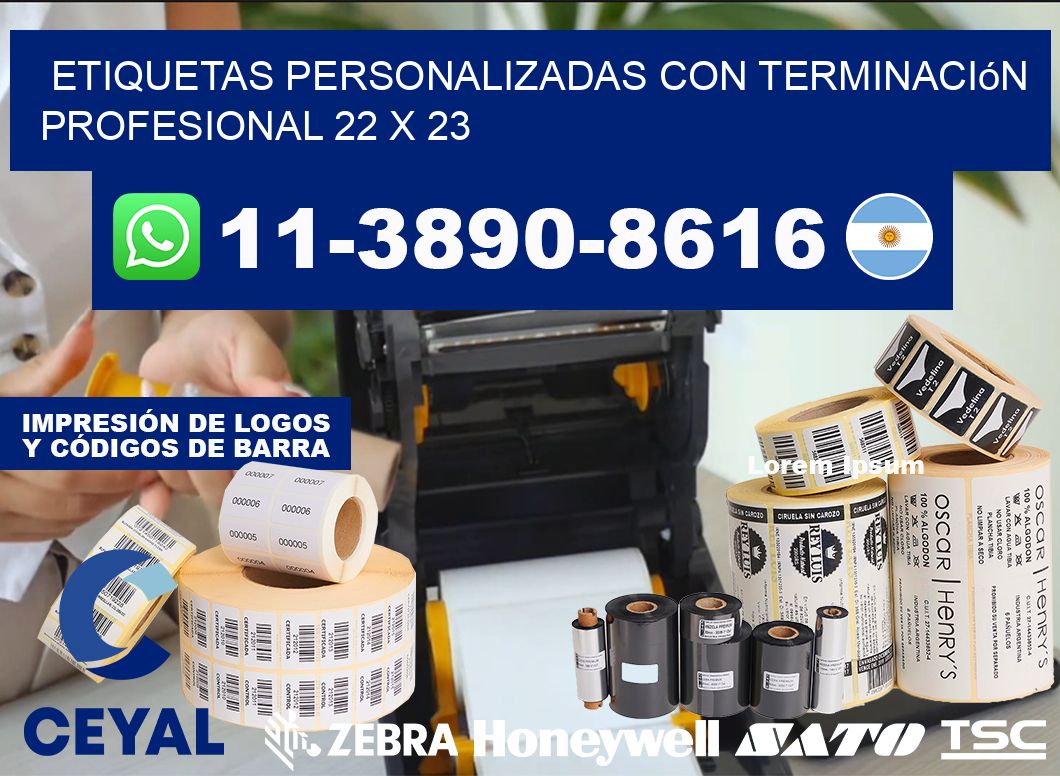 etiquetas personalizadas con terminación profesional 22 x 23