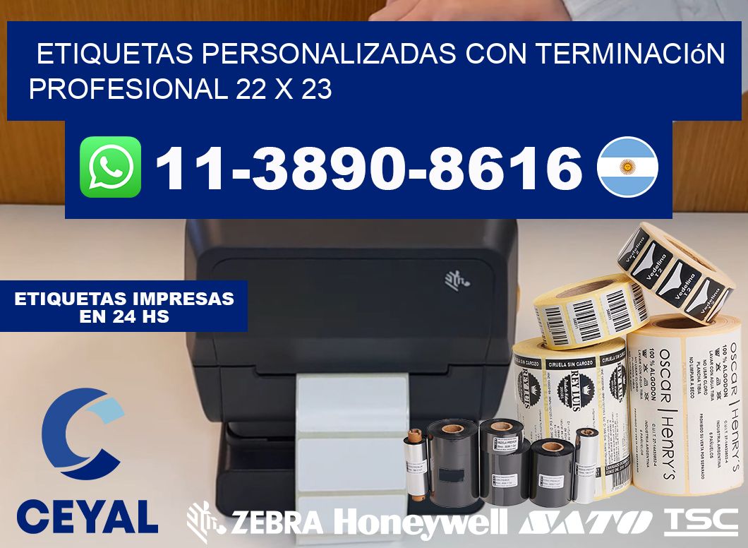 etiquetas personalizadas con terminación profesional 22 x 23