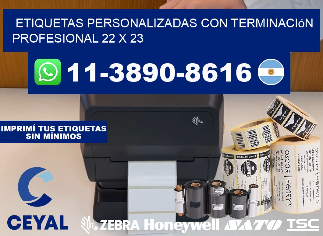 etiquetas personalizadas con terminación profesional 22 x 23