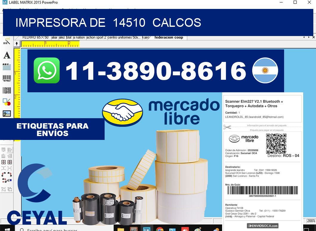 impresora de  14510  calcos