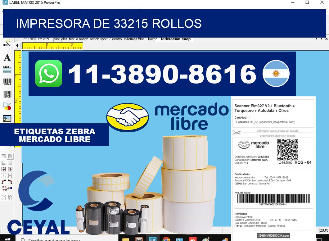 impresora de 33215 rollos