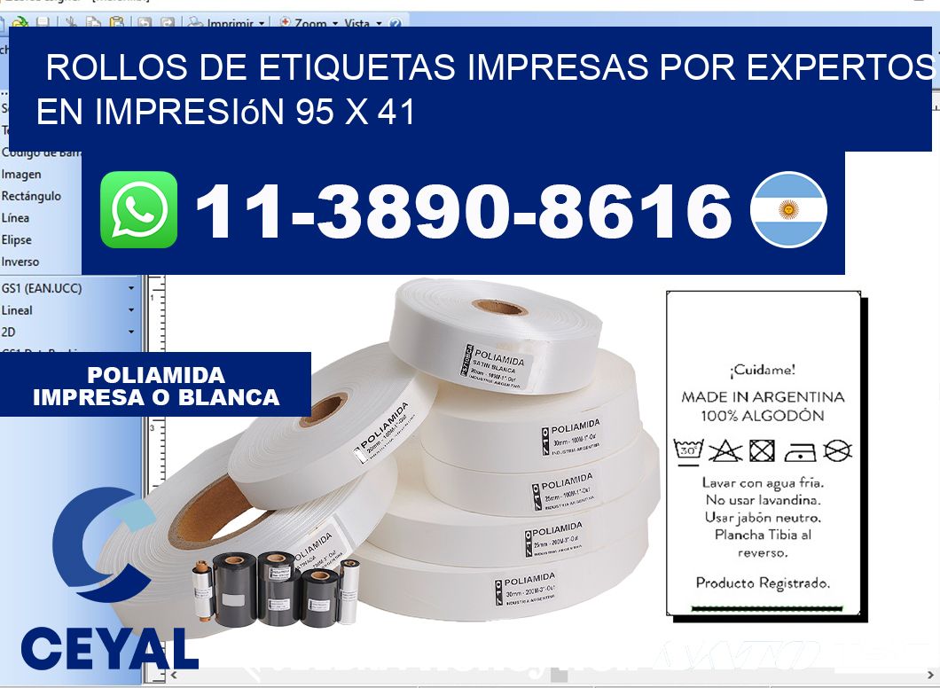 rollos de etiquetas impresas por expertos en impresión 95 x 41