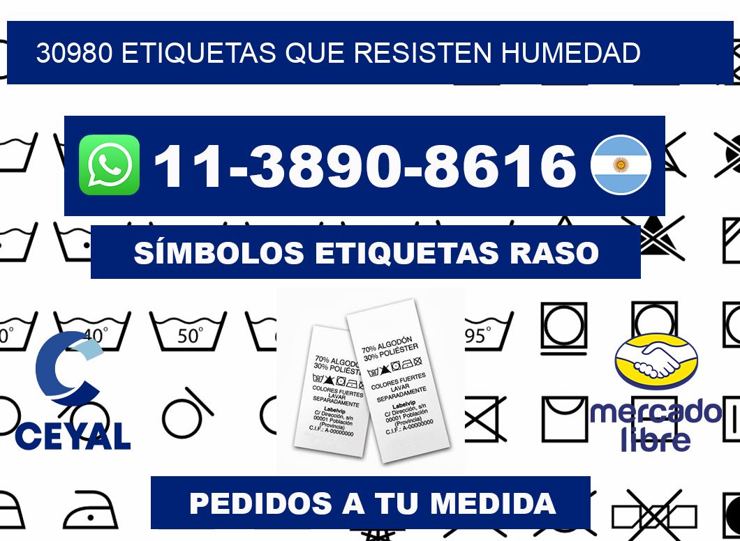 30980 etiquetas que resisten humedad