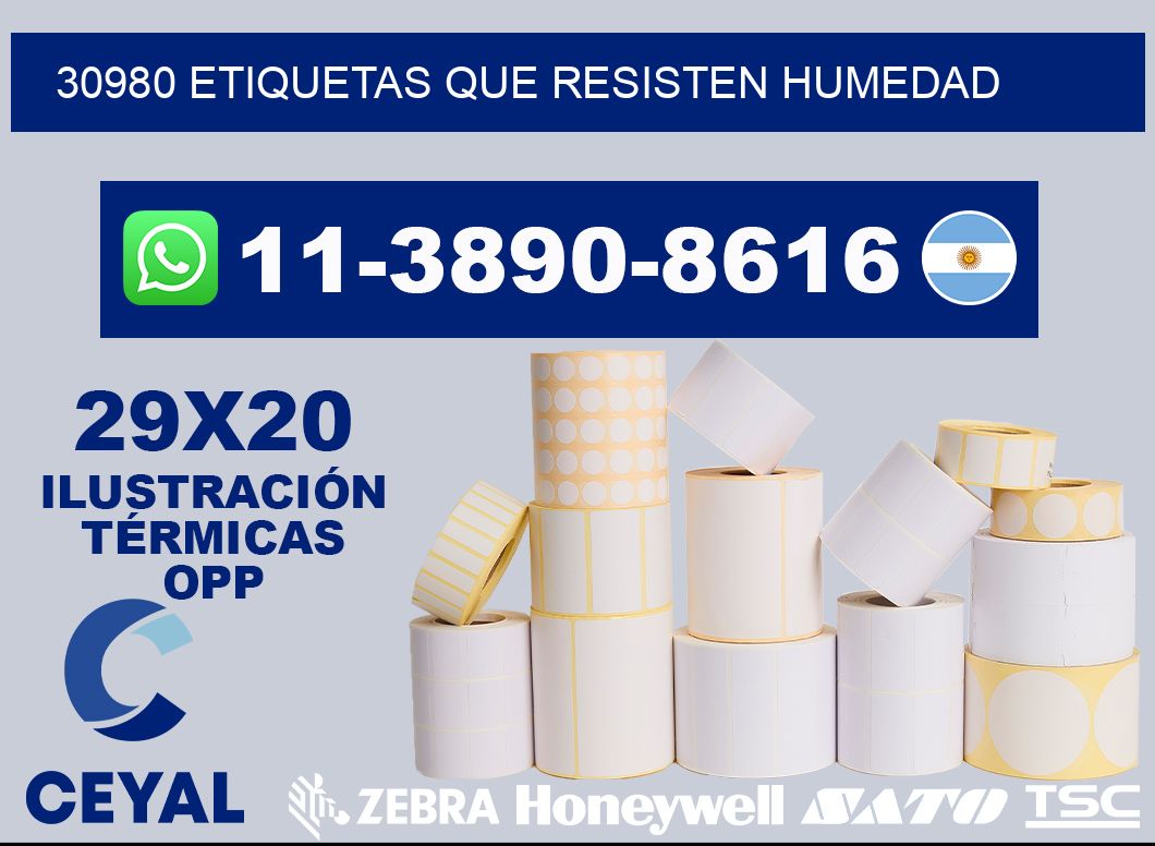 30980 etiquetas que resisten humedad