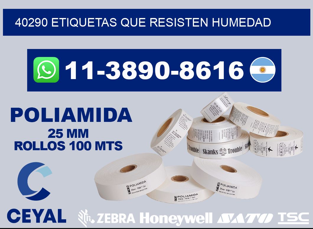 40290 etiquetas que resisten humedad