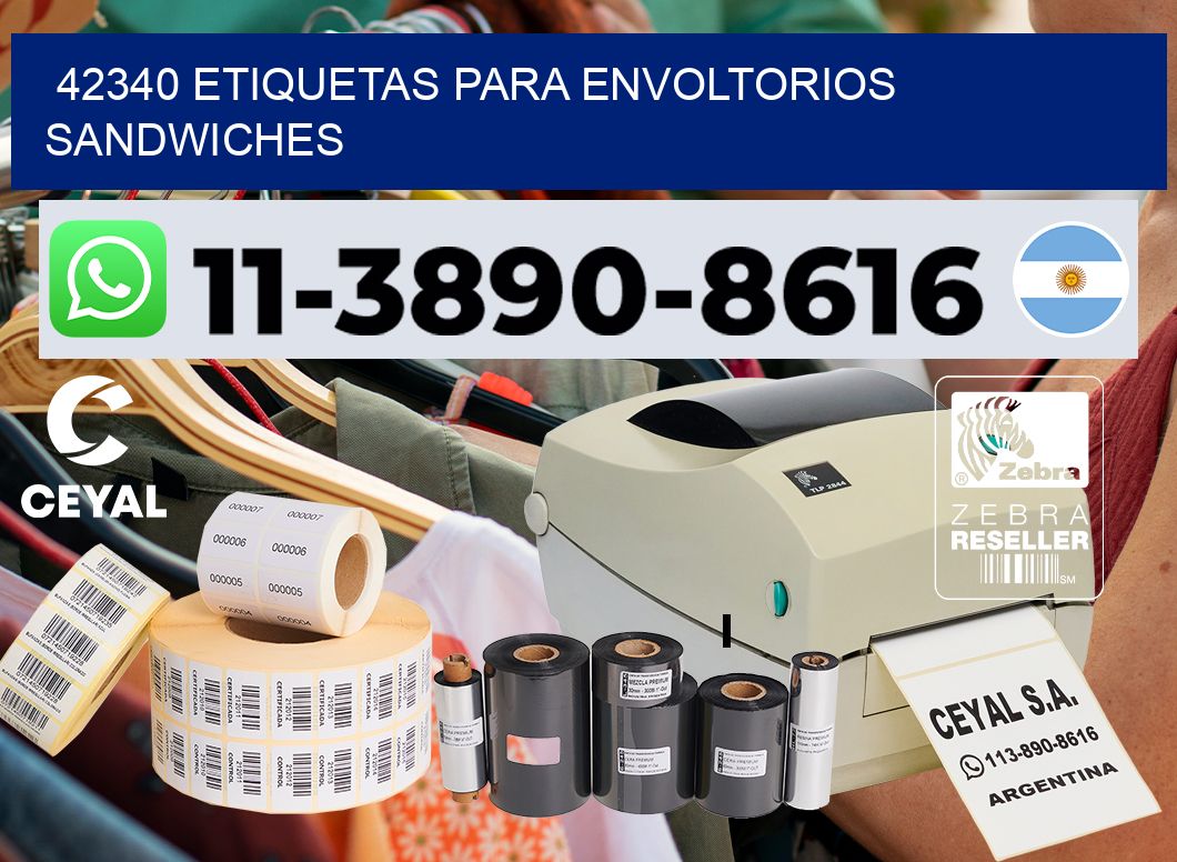 42340 etiquetas para envoltorios sandwiches