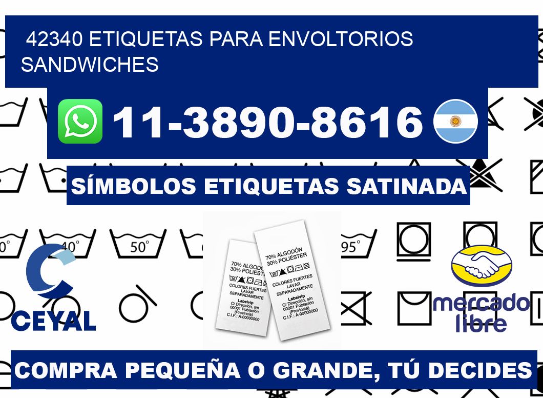 42340 etiquetas para envoltorios sandwiches