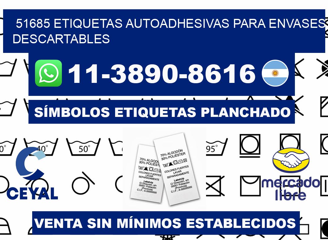 51685 etiquetas autoadhesivas para envases descartables