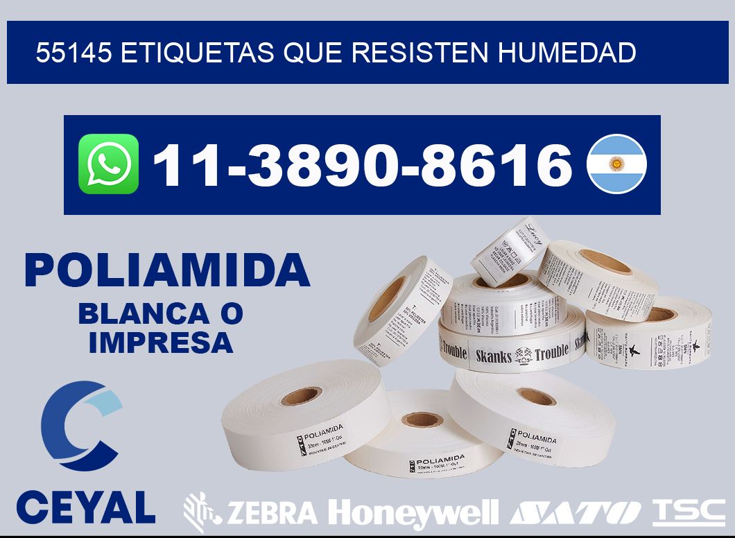 55145 etiquetas que resisten humedad