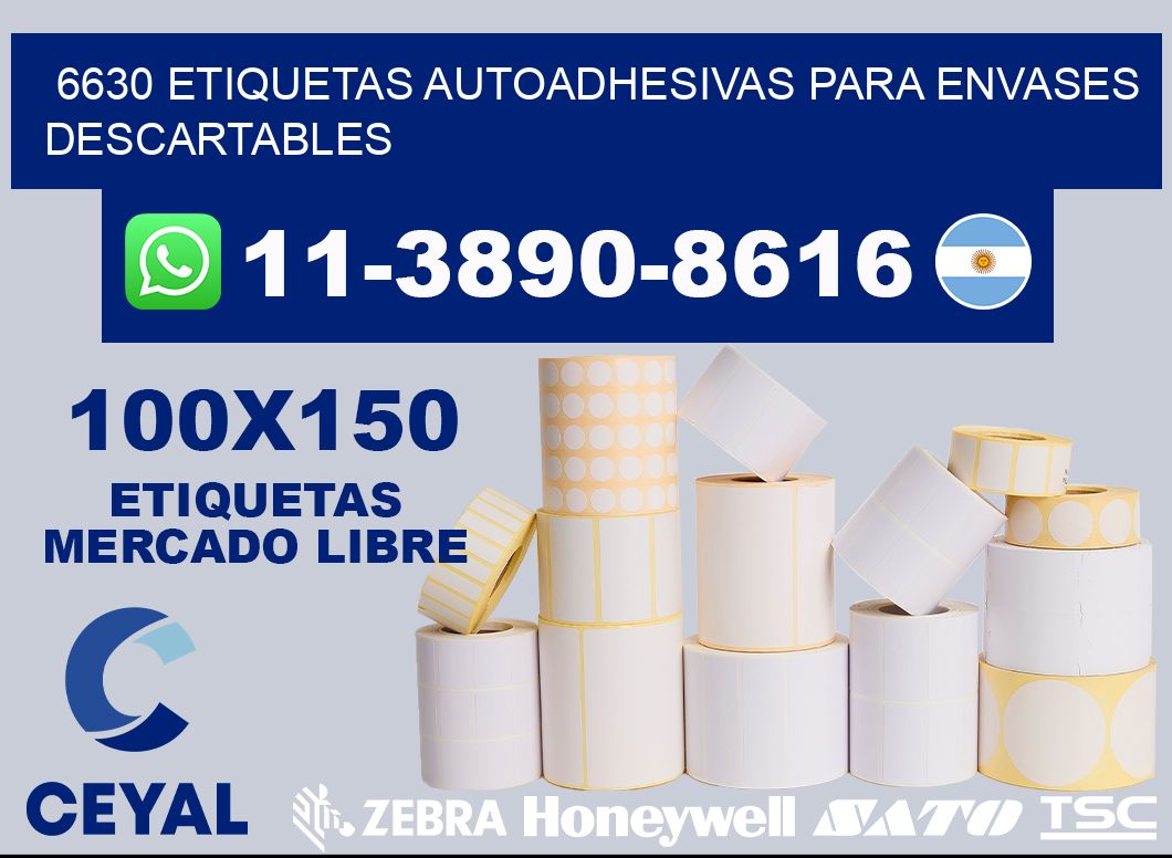 6630 etiquetas autoadhesivas para envases descartables