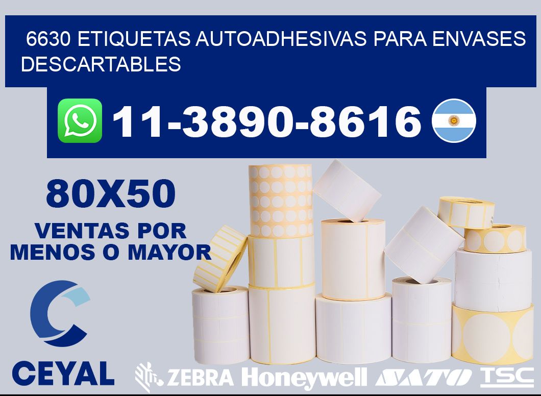 6630 etiquetas autoadhesivas para envases descartables