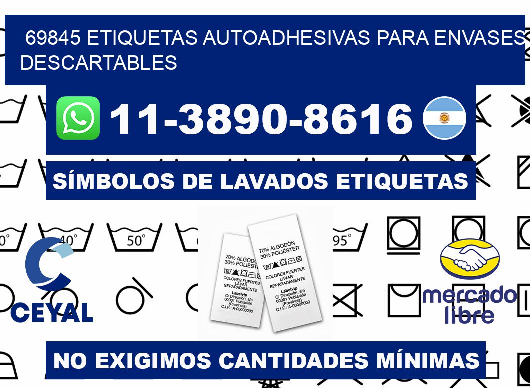 69845 etiquetas autoadhesivas para envases descartables